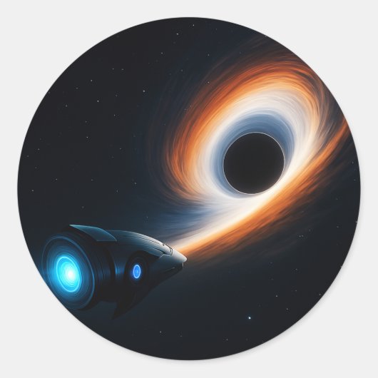 Quantum Rift: Portal in de sterren Ronde Sticker (Voorkant)
