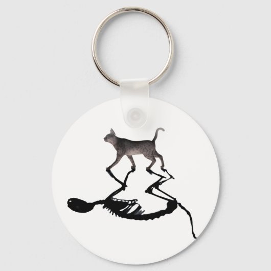 Quantum Schrodinger Cat Superposition Key Chain Sleutelhanger (Voorkant)
