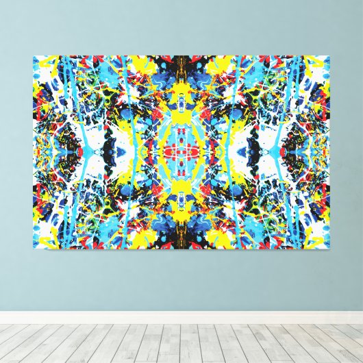 Quantum Selfie van de Planeet Aarde 60x40 Canvas Afdruk (Insitu (Houten vloer))