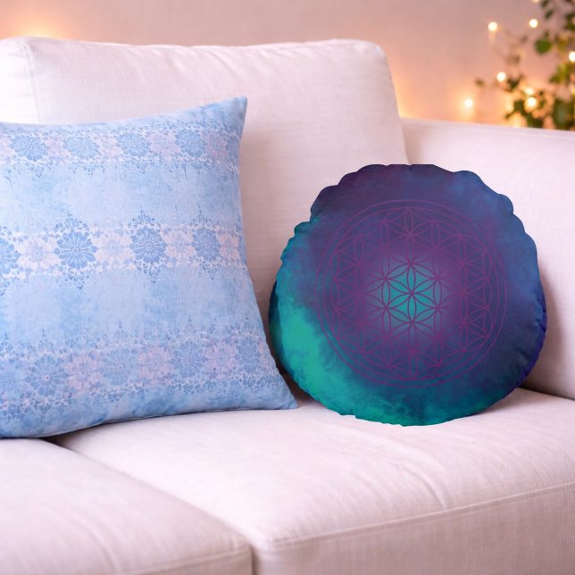 Quantum Soul – Kleur van Hart Rond Kussen (Creator heeft geüpload)