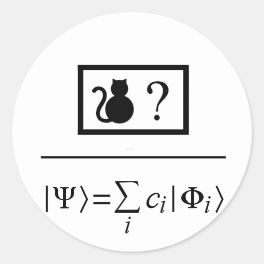 Quantum Superpositie Ronde Sticker (Voorkant)