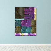Quantum U-doolhof geometrisch patroon Canvas Afdruk (Insitu (Houten vloer))