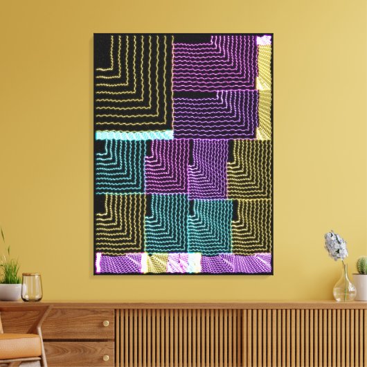 Quantum U-doolhof geometrisch patroon Canvas Afdruk (Insitu (Woonkamer))