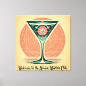 Quantum Verstrengeling Atomic Martini Club Cocktai Canvas Afdruk (Voorkant)
