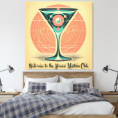 Quantum Verstrengeling Atomic Martini Club Cocktai Canvas Afdruk (Insitu (Slaapkamer))