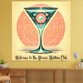 Quantum Verstrengeling Atomic Martini Club Cocktai Canvas Afdruk (Insitu (Woonkamer))
