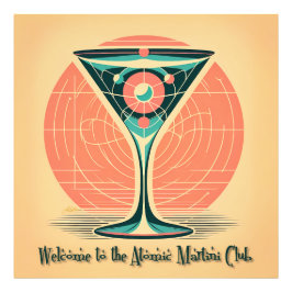 Quantum Verstrengeling Atomic Martini Club Cocktai Foto Afdruk