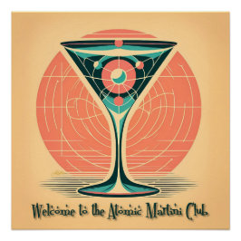 Quantum Verstrengeling Atomic Martini Club Cocktai Perfect Poster