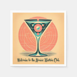 Quantum Verstrengeling Atomic Martini Club Cocktai Servet