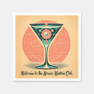 Quantum Verstrengeling Atomic Martini Club Cocktai Servet