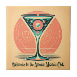 Quantum Verstrengeling Atomic Martini Club Cocktai Tegeltje
