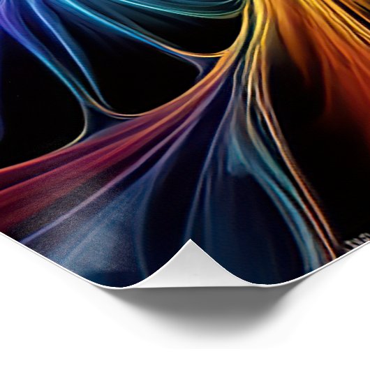 Quantum Winds: AI-veelkleurige fractal Perfect Poster (Hoek)