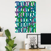 Quantumfysica Geometrisch Patroon Poster (Thuiskantoor)
