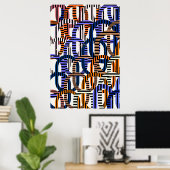 Quantumfysica Geometrisch Patroon  Poster (Thuiskantoor)