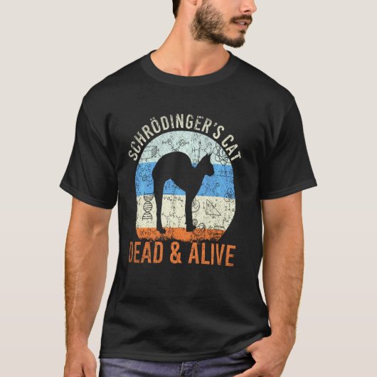 Quantummechanica Dood & Levend Retro Schrödingers T-shirt (Voorkant)
