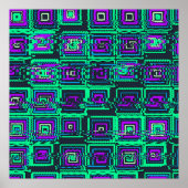 Quantumphysics Geometric Glitch Pattern Poster (Voorkant)