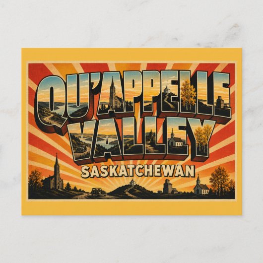 Qu'Appelle Valley Saskatchewan Schitterende Route Briefkaart (Voorkant)