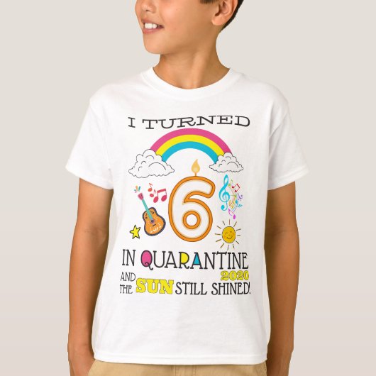 Quarantaine 6e verjaardag 2020 t-shirt (Voorkant)