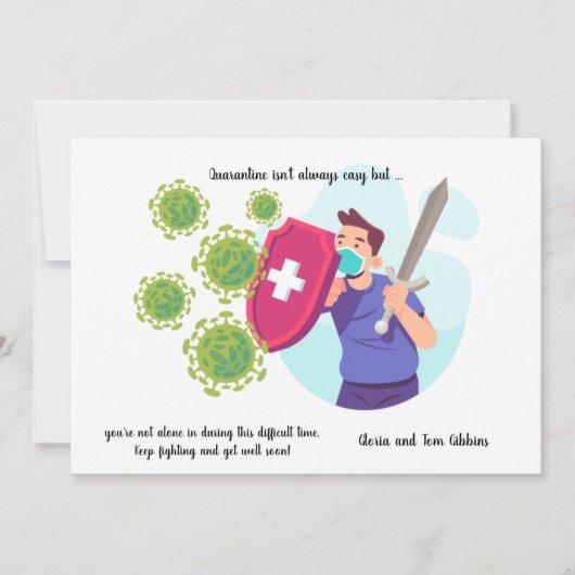 Quarantaine-aanmoediging Get Well Card Aankondiging (Voorkant)
