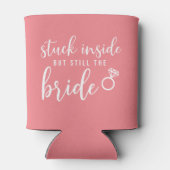 Quarantaine bruid roze bruiloft blikjeskoeler (Achterkant)