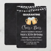 Quarantaine Cheers and Beers Chalkboard Birthday Kaart (Voorkant / Achterkant)