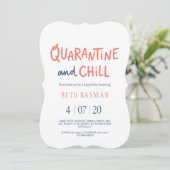 Quarantaine & Chill Birthday Happy Hour Virtual Save The Date (Staand voorkant)