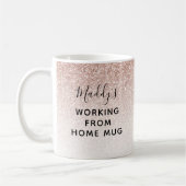 Quarantaine die werkt vanuit Home Custom Pink Glit Koffiemok (Links)