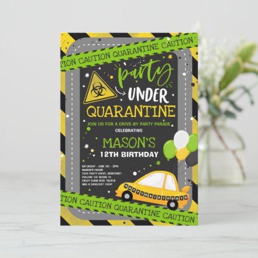 Quarantaine Drive-By Verjaardagsfeest Parade Kaart (Staand voorkant)