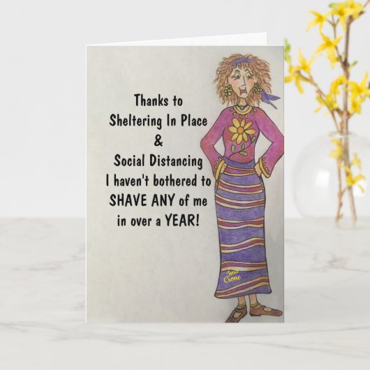 Quarantaine Humor Kaart (Gele Bloem)