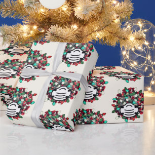 Quarantaine kerst gedecorbeerd Covid Pathogen Mask Cadeaupapier