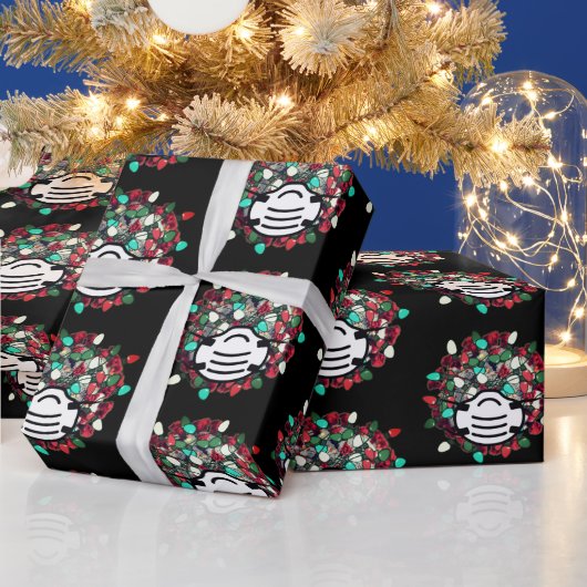 Quarantaine kerst gedecorbeerd Covid Pathogen Mask Cadeaupapier (Feestdagen)