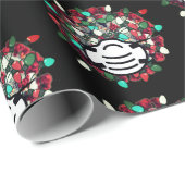 Quarantaine kerst gedecorbeerd Covid Pathogen Mask Cadeaupapier (Rol Hoek)