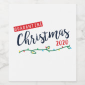 Quarantaine Kerstmis 2020 Wijnlabel cadeau Wijn Etiket (Enkel label)