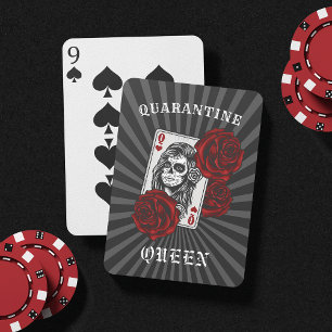 Quarantaine Queen Skull & Rozen Pokerkaarten