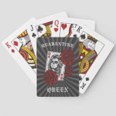 Quarantaine Queen Skull & Rozen Pokerkaarten (Achterkant)