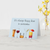 Quarantaine Sociale Afstands Happy Hour Kaart (Gele Bloem)