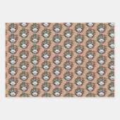 Quarantaine Trio COVID Pandemic Kerstset Gift Inpakpapier Vel (Voorkant)