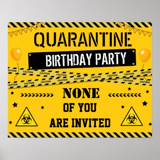 Quarantaine verjaardagsbanner Isolation poster-tek Poster (Voorkant)