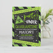 Quarantaine Verjaardagsfeest Uitnodiging Virtual Z (Staand voorkant)