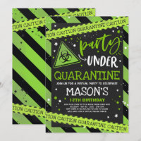 Quarantaine Verjaardagsfeest Uitnodiging Virtual Z
