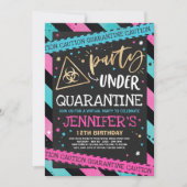 Quarantaine Verjaardagsfeest Uitnodiging Virtual Z (Voorkant)