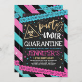 Quarantaine Verjaardagsfeest Uitnodiging Virtual Z (Voorkant / Achterkant)