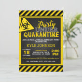 Quarantaine verjaardagsuitnodiging kaart (Staand voorkant)