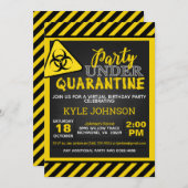 Quarantaine verjaardagsuitnodiging kaart (Voorkant / Achterkant)