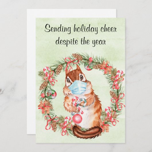 Quarantaine verzendt vakantiewoning ondanks jaar feestdagenkaart (Voorkant / Achterkant)