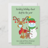 Quarantaine verzendt vakantiewoning ondanks jaar feestdagenkaart (Voorkant)