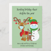 Quarantaine verzendt vakantiewoning ondanks jaar feestdagenkaart (Voorkant / Achterkant)