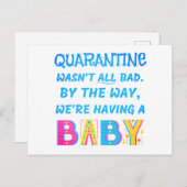 Quarantaine was niet helemaal slecht. We hebben ee Aankondigingskaart (Voorkant / Achterkant)