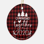 Quarantated Together Cute Covid Pandemic Kerstmis Keramisch Ornament (Links)