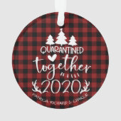 Quarantated Together Cute Covid Pandemic Kerstmis Ornament (achterkant)